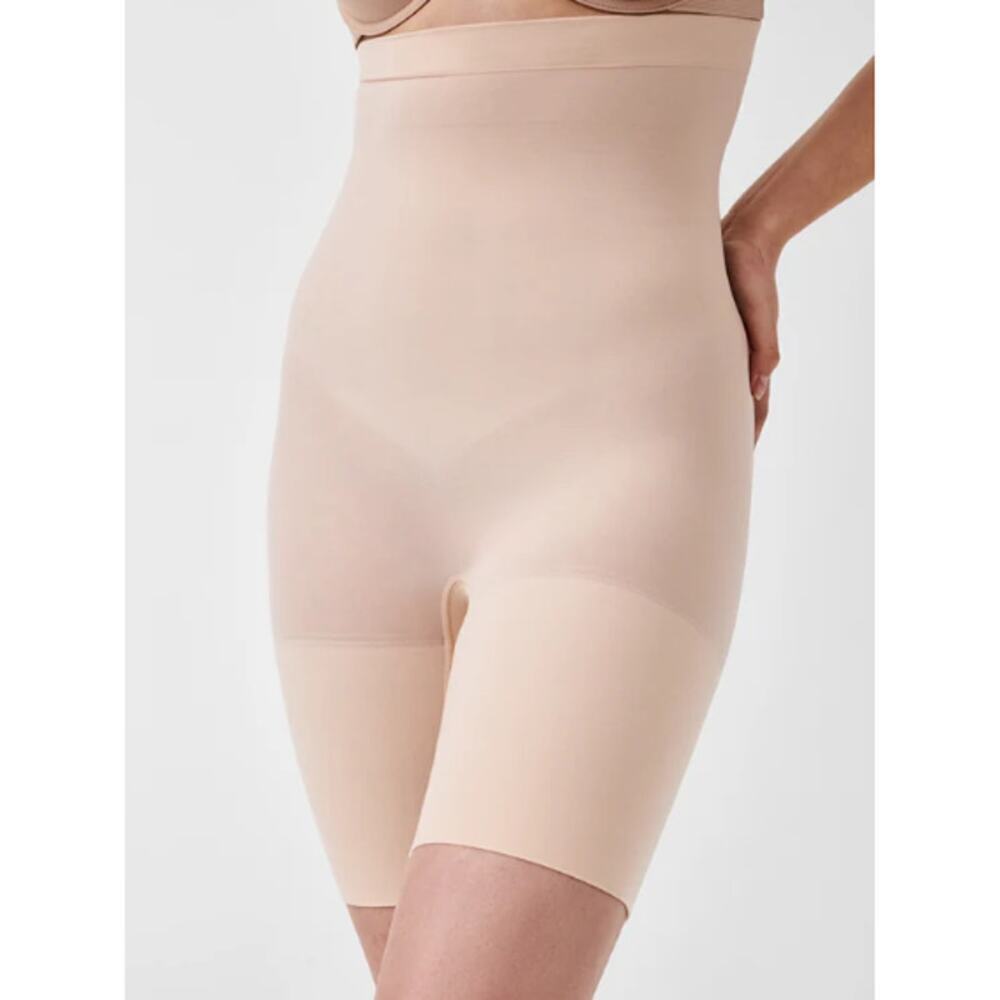 Spanx Women's Soft Nude High-Waisted Mid-Thigh Shorts Size S